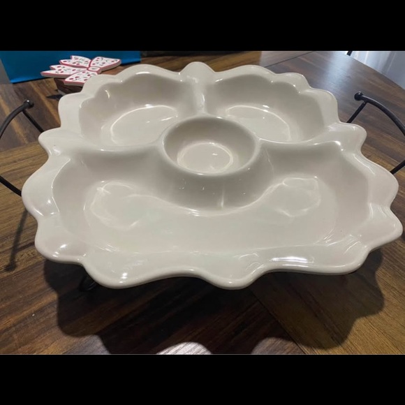 Other - Elegant Cream Ceramic Serving Platter